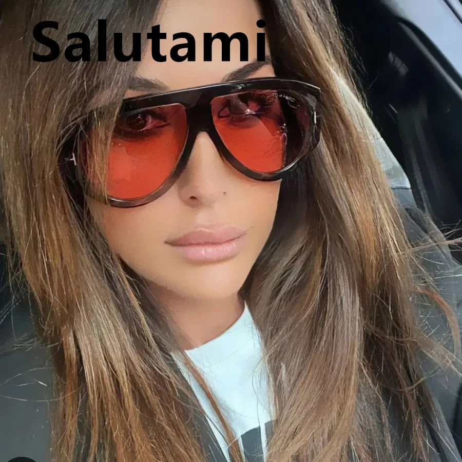 2025vintage oversized oval  sunglasses women men new fashion wide leg leopard red gradient sun glasses ladies trendy sexy shades