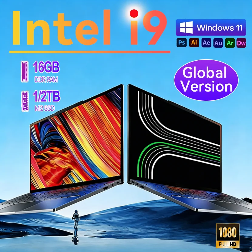 New Arrival 14.1” Gaming I9 Laptop Windows 11 Intel Core I9-10980HK 16GB RAM 1/2TB M.2 SSD Laptops 4K HD Gaming Notebook PC