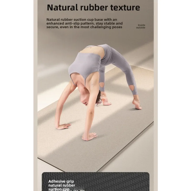 Natural Rubber Matte PU Yoga Mat Wide 80cm Non Slip 5mm Shock Absorption Gymnastics Mat Yoga Mat Thick Fitness Home Gym