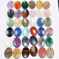 Pocket Oval Flat Back Cabochon Natural Crystal Stone Gem Healing Charms Jewelry DIY Pendant Accessories Wholesale Gift