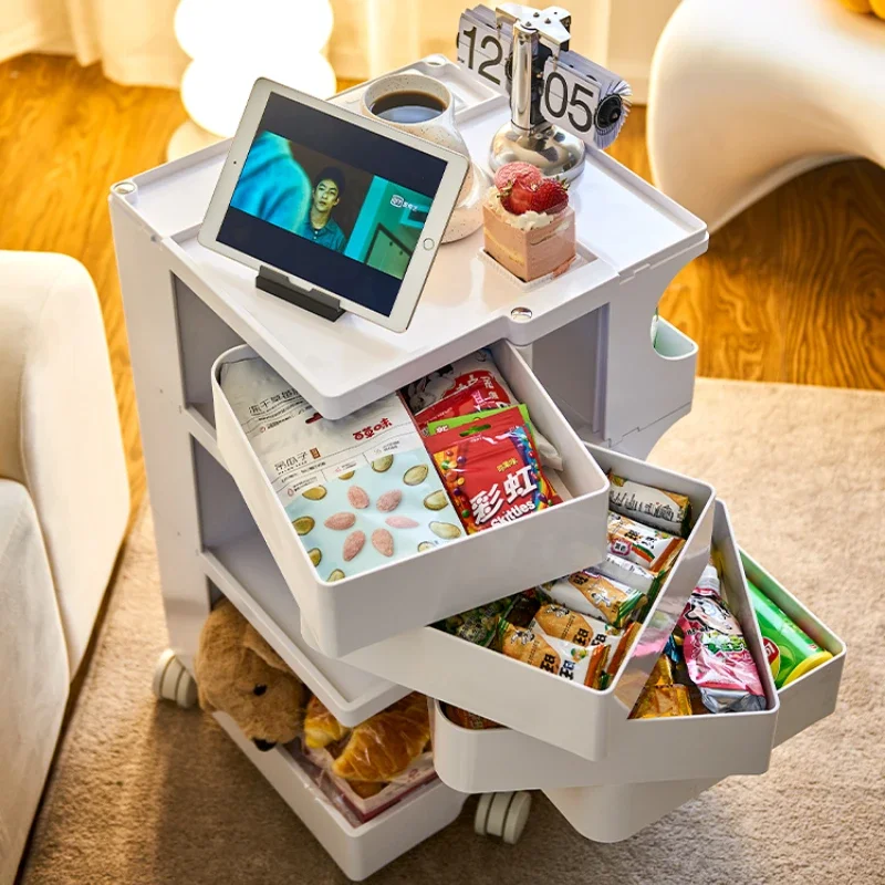 

Small trolley shelves, bedside cosmetics storage cabinets, snacks, Internet celebrities, living rooms, bedrooms, movable