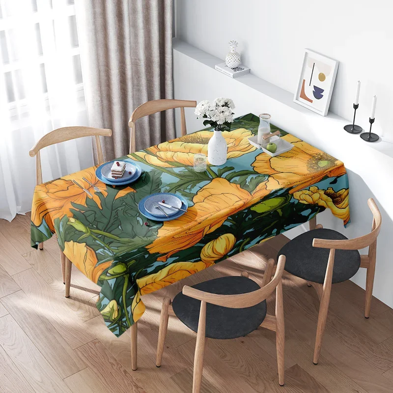 Bright Floral Tablecloth Premium Quality Decor for Dining Rooms Kitchens Modern Home Textiles