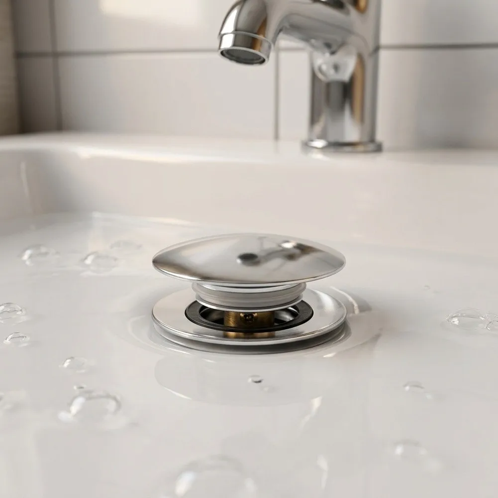 1pc Spring Loaded Bathtub Drain Stopper Lift And Turn Replacement Brass Tub Strainer Bathroom Accessories