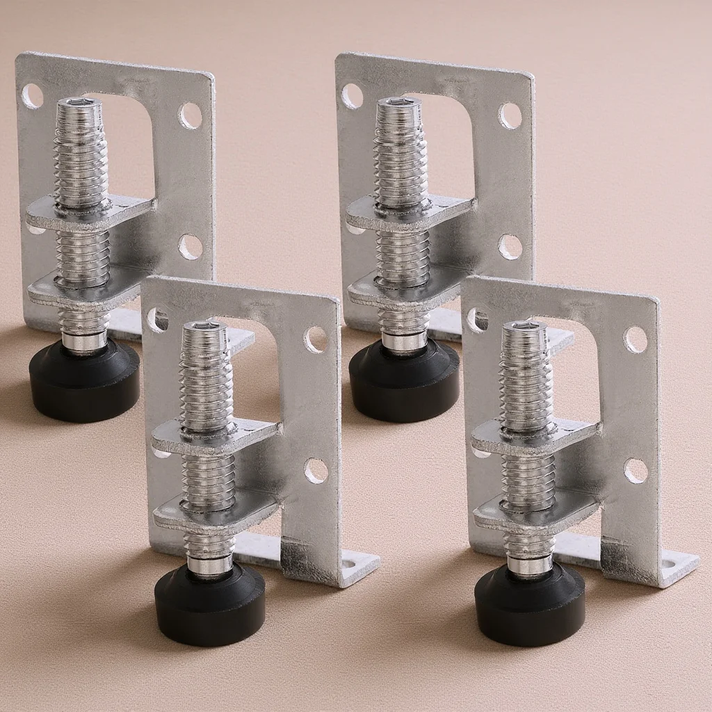 

4Pcs Adjustable Furniture Levelers Heavy Duty Steel Height Levelers for Table Cabinet Workbench Furniture Accessories