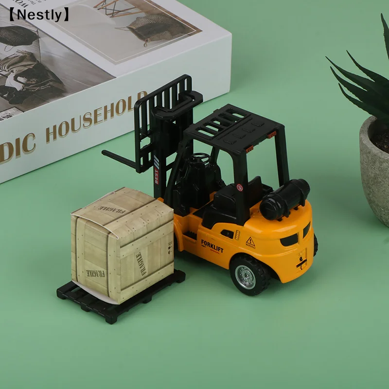 Alloy Die-Cast Model Vehicle Construction Forklift Friction Toy Cargo Pallet Interactive Toy For Boys Girls Xmas Gift〔Nest〕