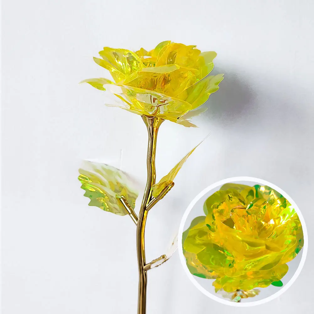 

F9 Valentine'S Day Creative Gift 24k Gold Foil Plated Single Artificial Gold-Leaf Rose Gift For Valentine'S Day Mother'S Day