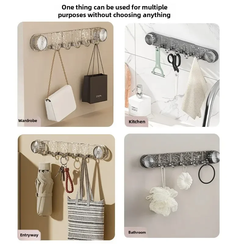 

Rotating Suction Cup Bathroom Hook Strong Load Bearing No Punching Sticky Hook Wall Mounted No Trace Plastic Material Hanger