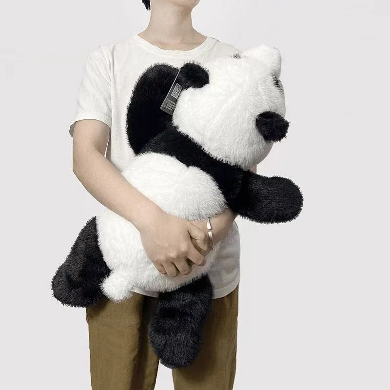 1pc 30-60cm Cute Giant Panda Foxes Little Raccoon Plush Toys Lifelike Fluffy Lying Animals Doll for Kids Xmas Gifts Room Decor