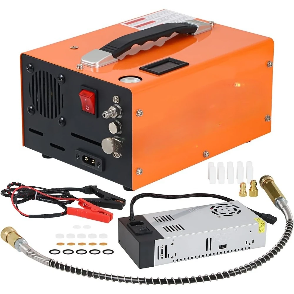 

A5 4500Psi 30Mpa PCP Air Compressor,12V DC/110V AC PCP Airgun Compressor with Built-in Fan& Water/Oil-Free& One Button St