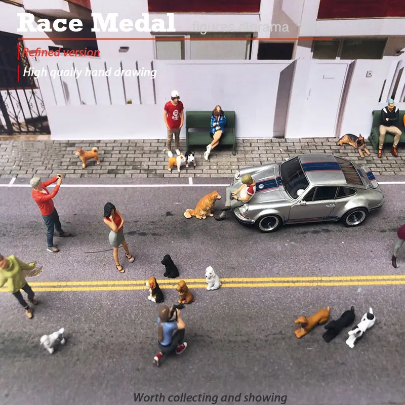 Painted Miniature 1/64 Scale Cute Animals Pet Dog 3D Print Doll Figure Scene Accessory Props Desk Decor Crafts
