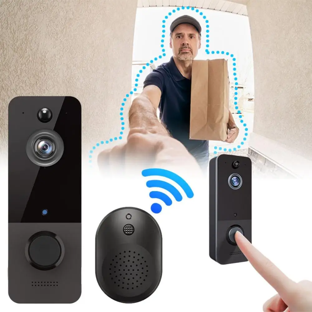 

WIFI Wireless Doorbell Night Vision 2-Way Audio Doorbell Night Vision Intelligent Cloud Storage HD Wide-Angle View WiFi Bell