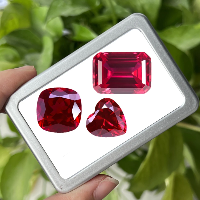 Wholesale Box Gem Premium Ruby Stone AAAA+ Test Mohs Hardness Gems for Gem Collection/Jewelry Making/Hand-inlaid Pretty Stone
