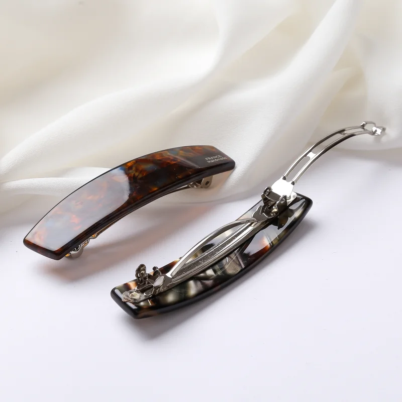 8cmロングのフレンチヘアクリップ、ヘアピン、バレッタ、アセテート、韓国ファッション、高品質ヘッドウェア、ヘアアクセサリー、女性と女の子向け