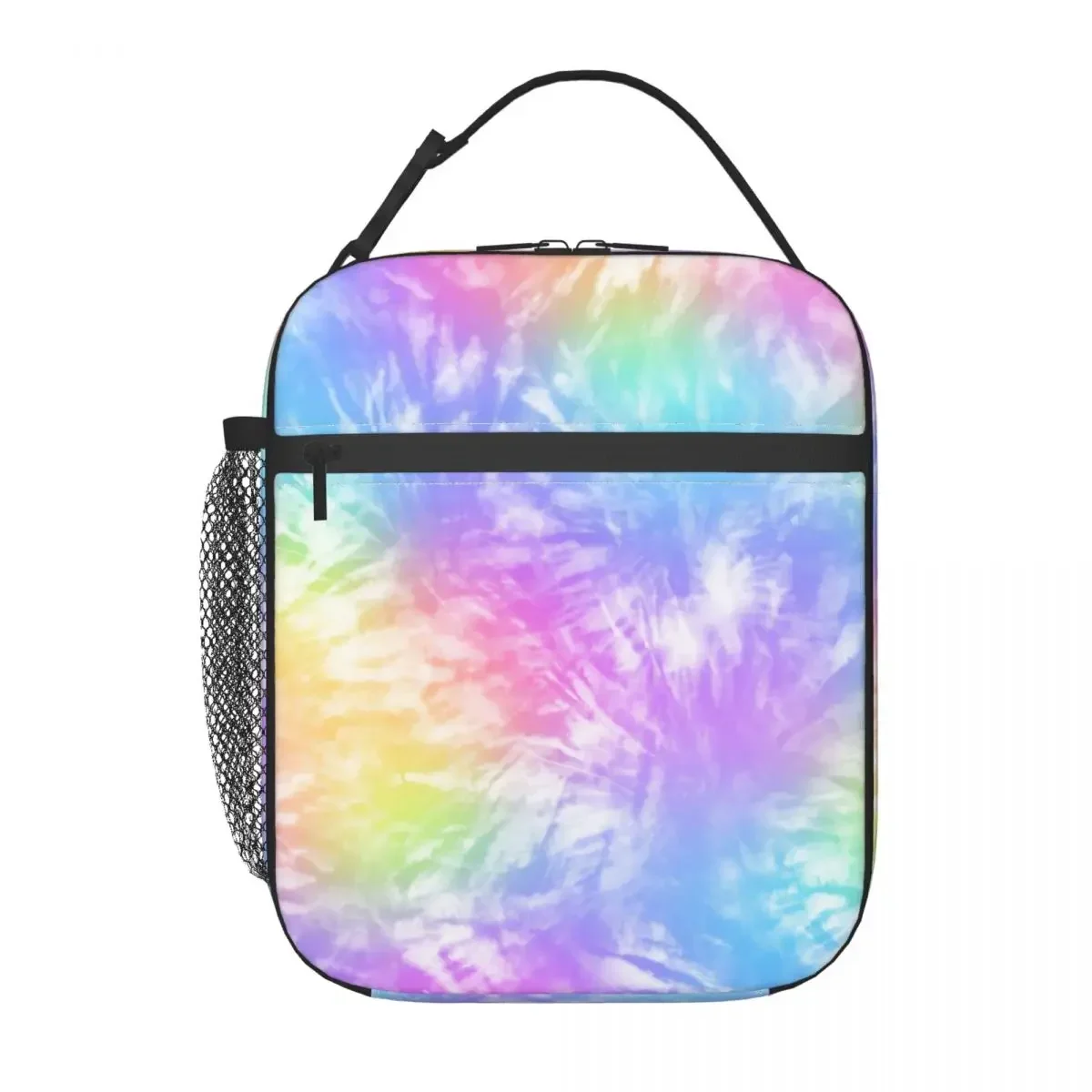 Pastel Tie Dye Colorful Pattern Thermal Insulated Lunch Bag Women Resuable Lunch Container for Outdoor Picnic Storage Food Box