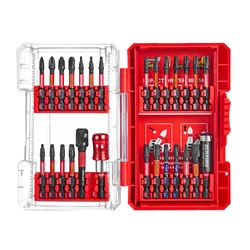 Geinxurn 27 PCS Impact Screwdriver Bit Set with Tough Case, S2 Steel Bit Set,1''/ 2