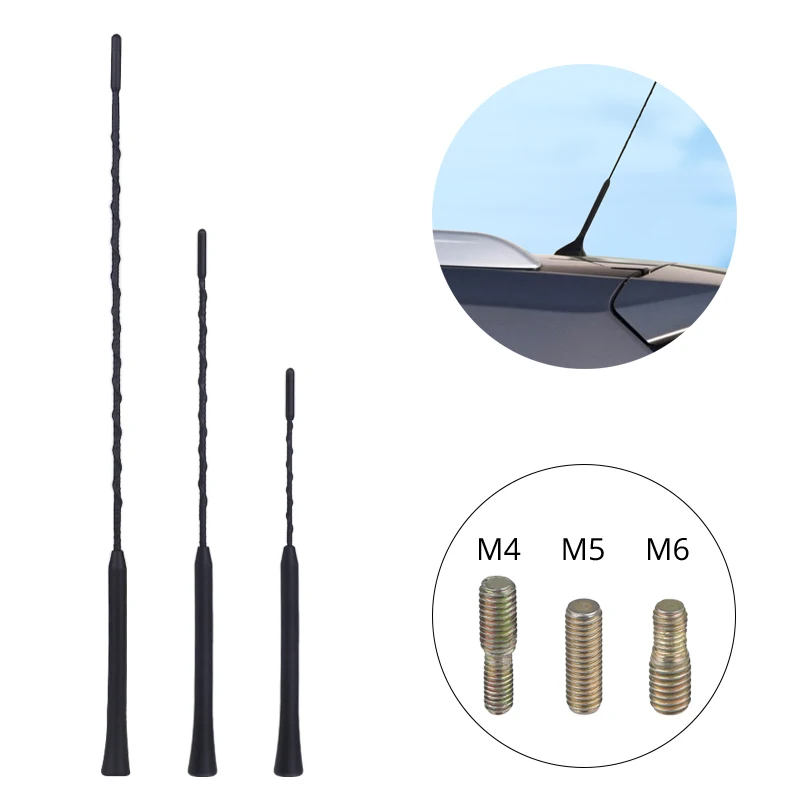 

Car Universal Antenna With M4 M5 M6 Screw 9 "11" 16" Car Signal Reception AM FM Radio Amplifier Booster Universal Antena Booster