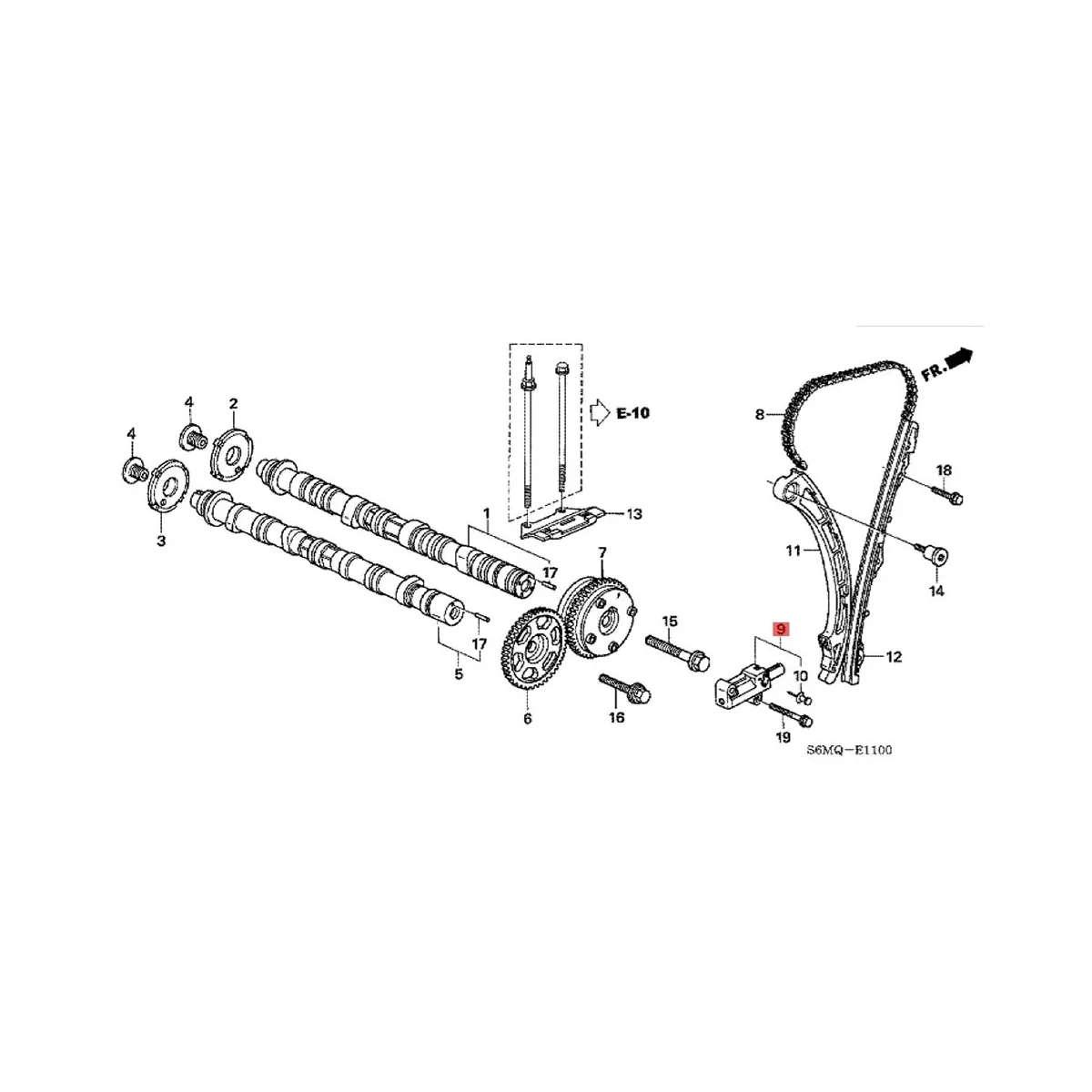 Kits de reparación de sincronización de motor para Honda CRV Element Accord 2002-2011, Tensor de piñón de levas, guía de cadena, 14510RAAA01