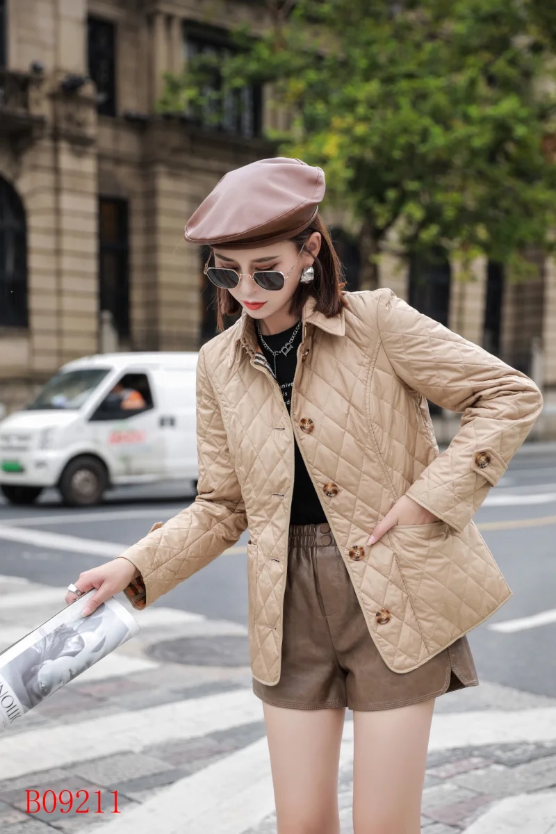 

Faionable Winter Women's Cotton Jaet Collar Slim Fit Waterproof Briti Sle Single Button Diamond id Long Sve...