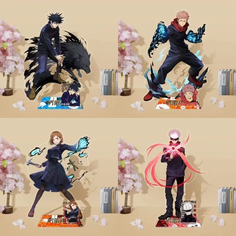 Spell Return Knotweed Gojo Satoru Cooler personalisierter transparenter Kartenhalter aus Acryl für den Schreibtisch, Schlafzimmer, modische dekorative Ornamente