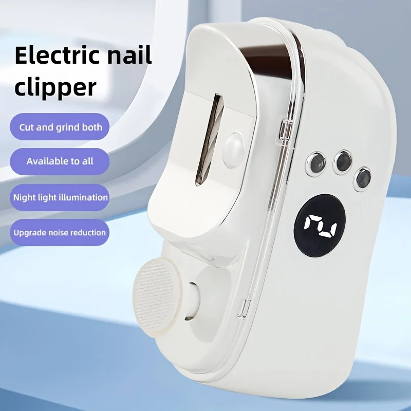 Elektrische nagelknipper slijpen en polijsten met lichte automatische nageltrimmer Oplaadbare nagelknipper manicure voor babyvolwassenen
