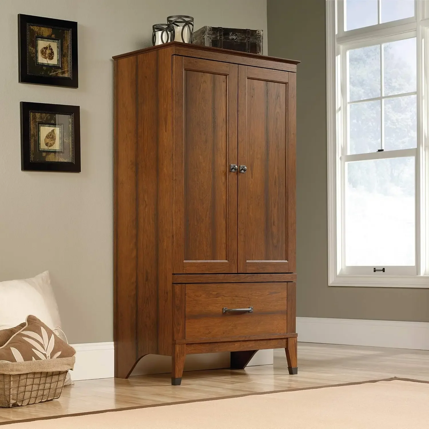 Carson Forge Armoire in Washington Cherry Finish - Elegant Storage Solutions