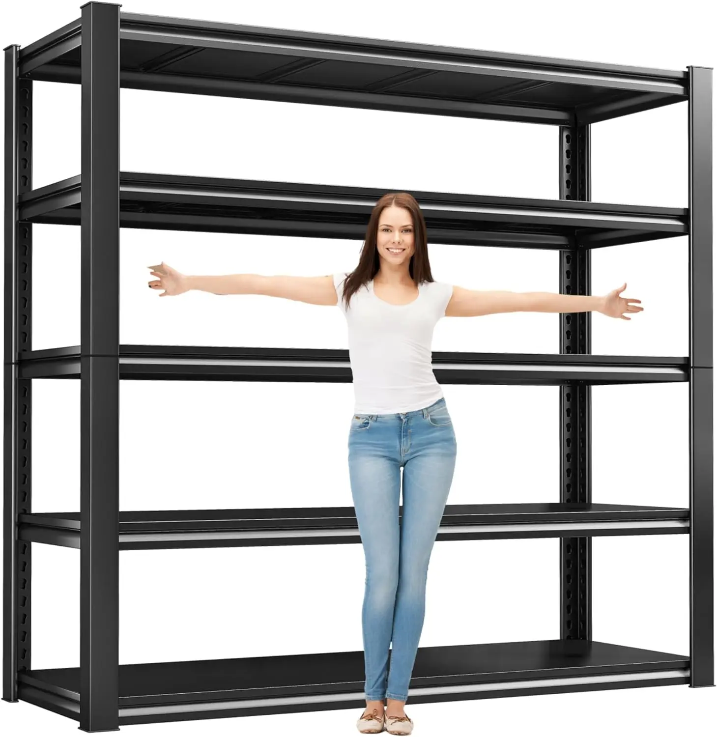 

5-Tier Garage Shelving Heavy Duty Storage Shelves 2000LBS Garage Shelves Heavy Duty Shelving 40" W Metal Shelves