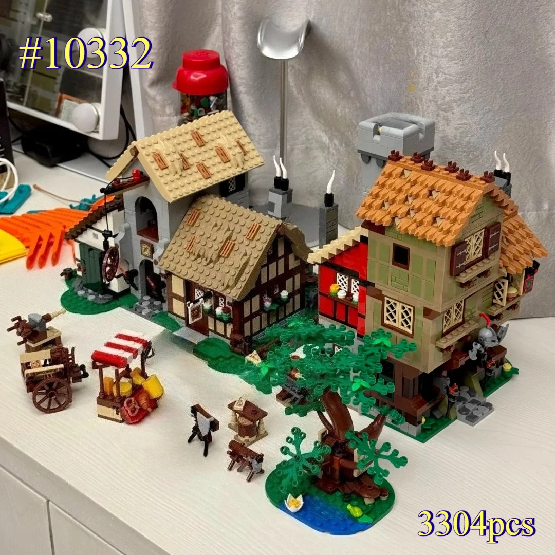 

Набор для сборки средневековой городской площади, совместимый с 10332, европейская архитектура, креативный подарок для детей и взрослых, 3304 детали