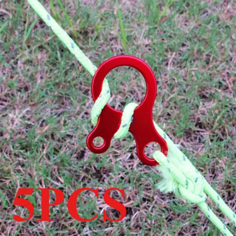 5pcs Fast Binding Tent Adjustment Buckle Camping Anti Slip Explore Outdoor Climb Rope Survival Equipment 3hole Snail Shape Parts