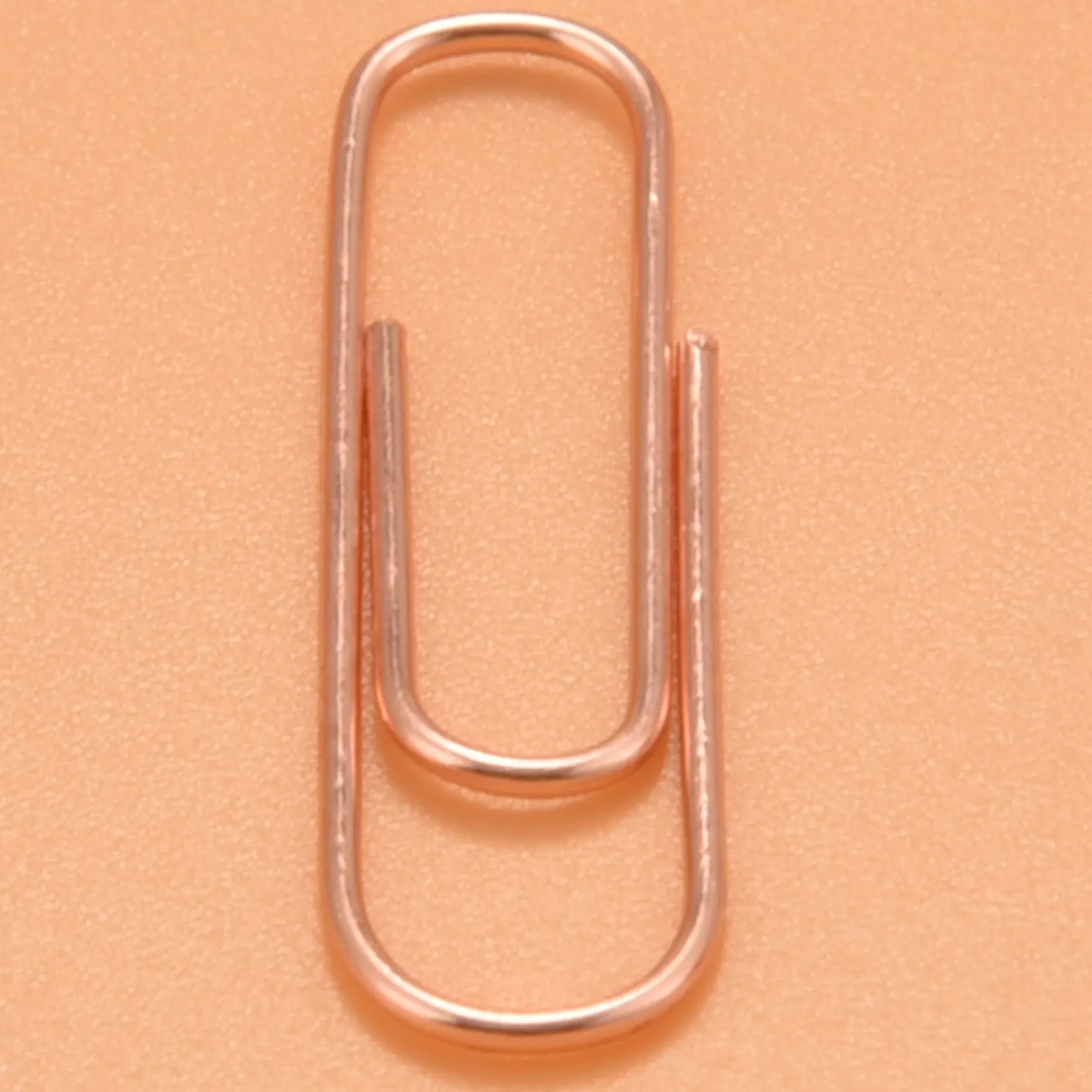 A42Z-100 Paper Clips In Rose Gold Magnetic Clip Dispenser, Rose Gold Paper Clips Holder, 28Mm, Rose Gold, 100 Clips Per Box