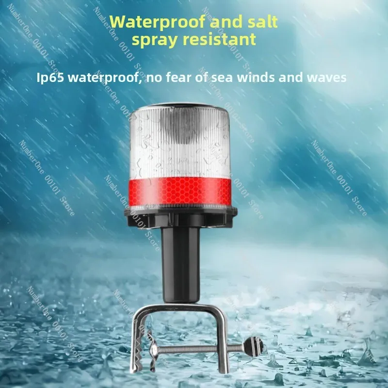 Marine LED solar beacon light, strobe signal light, warning flash