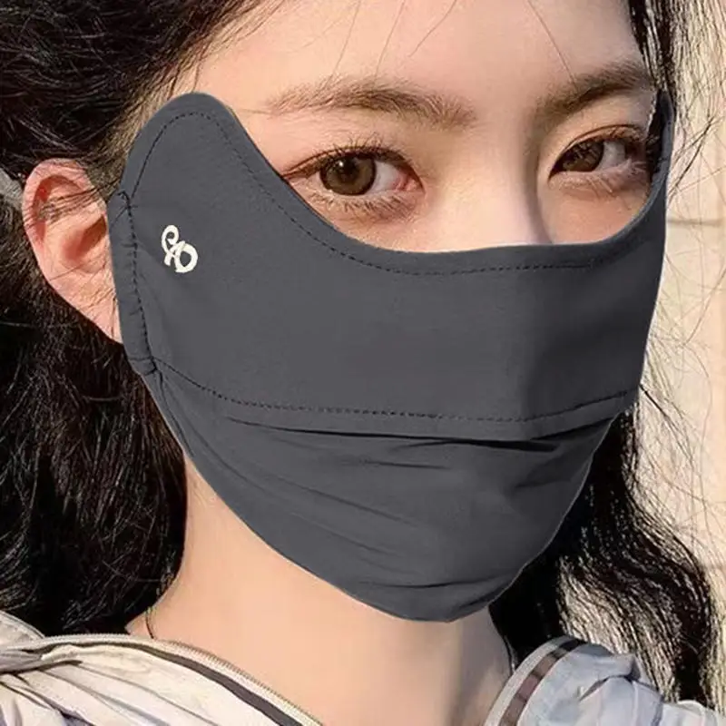 Summer Ice Silk Mask UV Sun Protection Motorcycle Cycling Face Mask Women Men Breathable Face Cover Ice Silk Face Shield