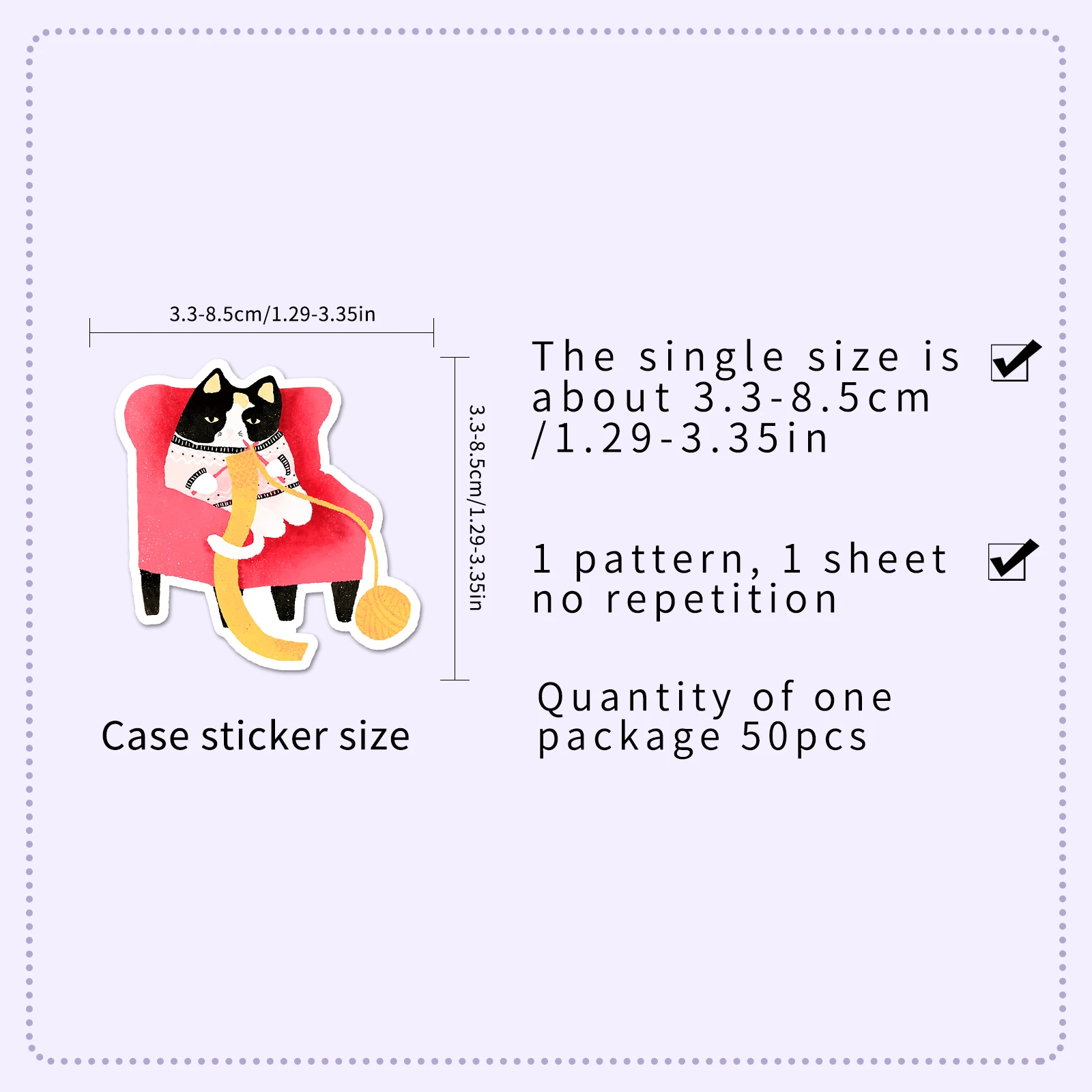 50Pcs Animal Knitting Series Cartoon Cute Waterproof Sticker Skateboarding Retro home decal Sticker