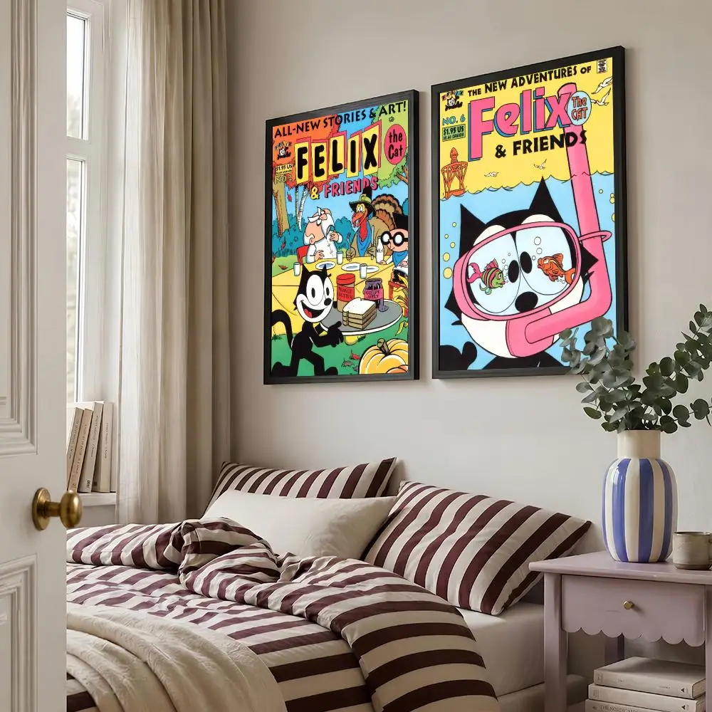 Cartoon F-Felix The-Cat Cool Poster Living Room Bedroom Bar Cafes Wall Home Decoration Gifts