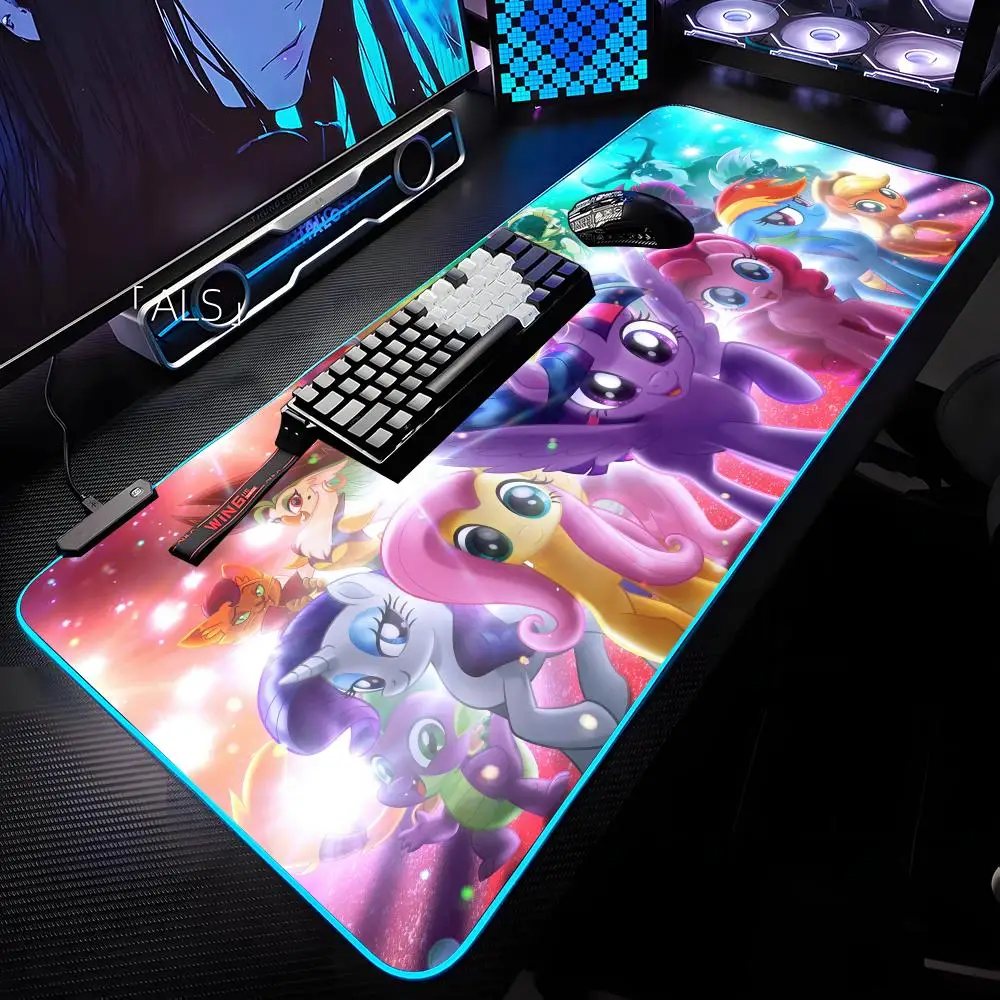 

My L-LittleS Cute P-PonyS Mouse Pad RGB Backlit Mouse Pad Laptop Mouse Pad Laptop Gamer Computer Desk Gaming Accessories