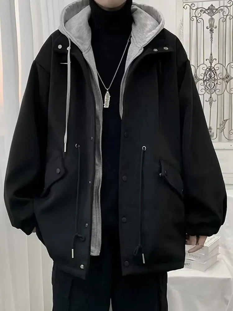 

Мужское пальто из шерстяной смеси: дышащее, водонепроницаемое, приятное к коже, в стиле Y2K, готическое, винтажное, для колледжа, нейлоновое, крутой дизайн