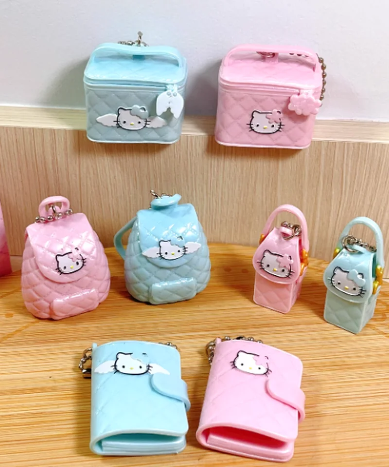 

Kt Cat Angel Series Kawaii Cartoon Animation Simulation Phone Bag Mini Makeup Bag Pendant Phone Keychain Blind Box Surprise Gift
