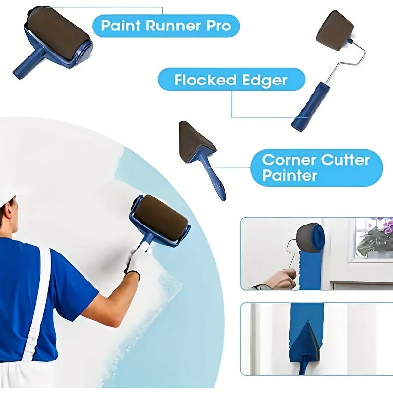 مجموعة أسطوانة طلاء مبتكرة متعددة الوظائف مكونة من 6 قطع، بما في ذلك أسطوانة التعبئة وخزان سهل التفريغ وقضيب تمديد - بدون قطرات. #6