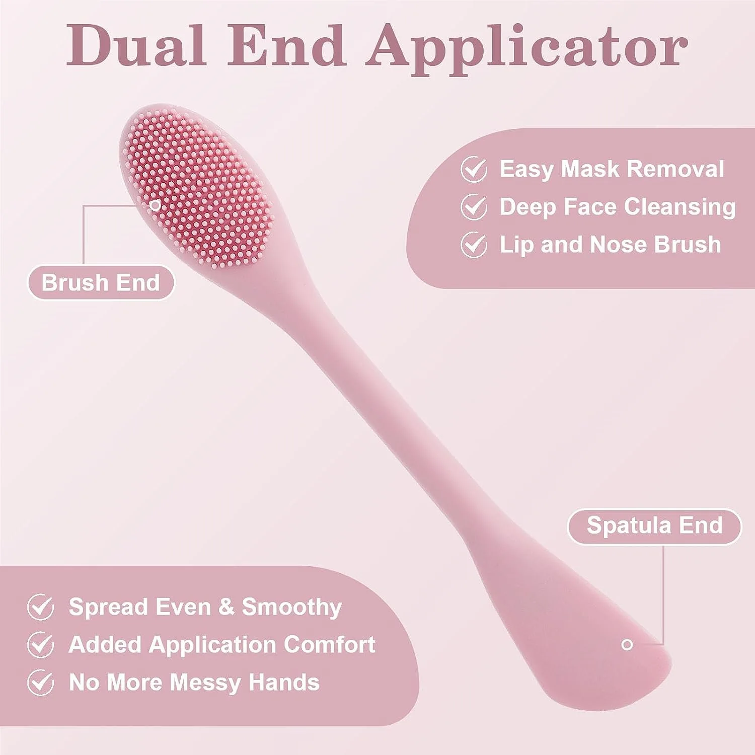 1PC Double Headed Silicone Face Cleansing Scrubber Brush Facial Mask Brushes Applicator for Women Face Makeup Brush Skin Care