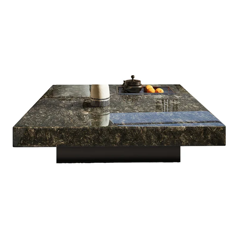 Natural platinum  marble coffee table Italian minimalist light luxury high-end living room square suspended