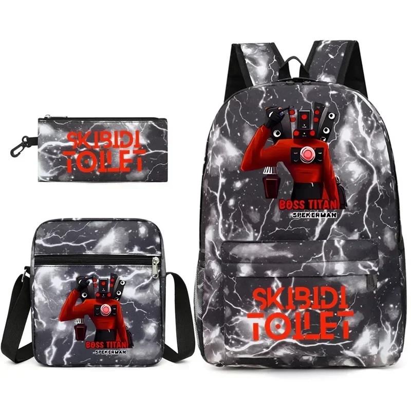 Sac à dos de salle de bain T Kawaii Cartoon TV pour homme, haut-parleur, toilette pour homme, école primaire, étudiant, sac d'école, grande capacité