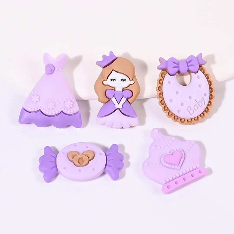 

20pcs/Lot Mini Resin Princess Dress Girl Flatback Cabochon Miniature Pattern Applique Ornament Craft DIY Earring Accessories