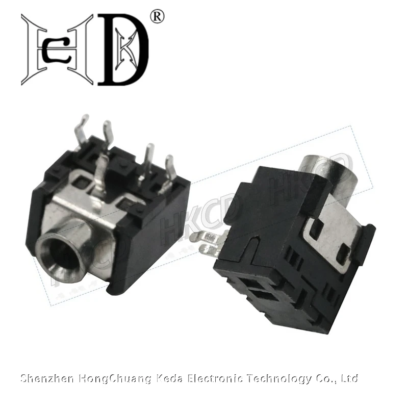 5pcs 3.5mm headphone jack 5-pin straight insertion PJ-306 dual channel headphone socket audio jack interface