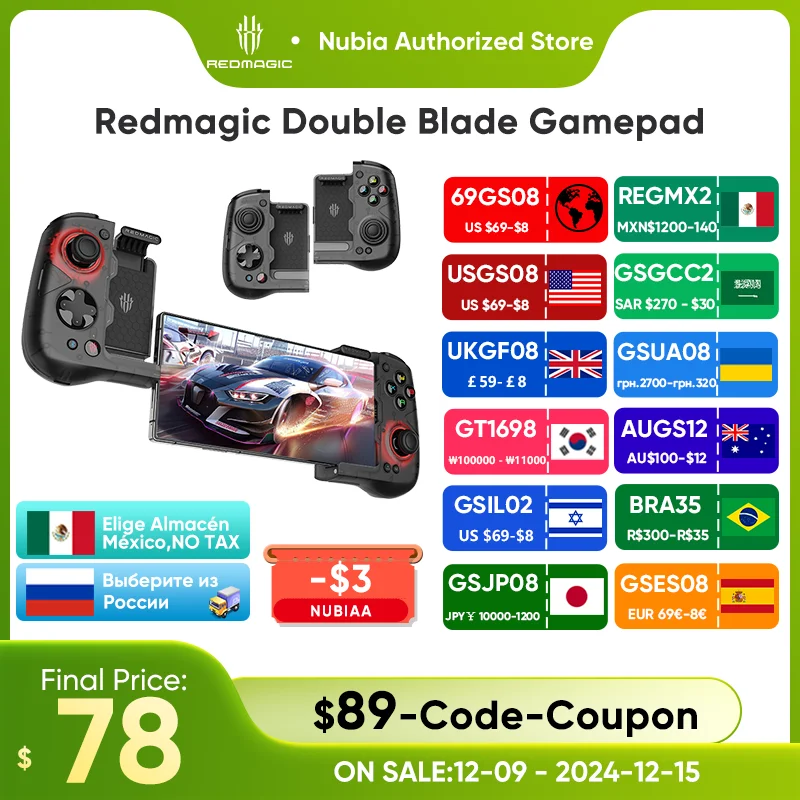 RedMagic Double Blade Gamepad Dual Mode Phone Controller RGB Gamepad Bluetooth for Red Magic 9 Pro Iphone 15 Gamepad Android