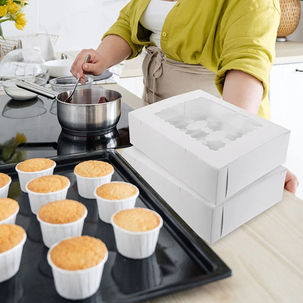 

10 Pcs Cupcake Wrappers Multi Function Packaging Box Muffin Pastry Paper Small Containers Egg Tart Safe Material Cake Storage