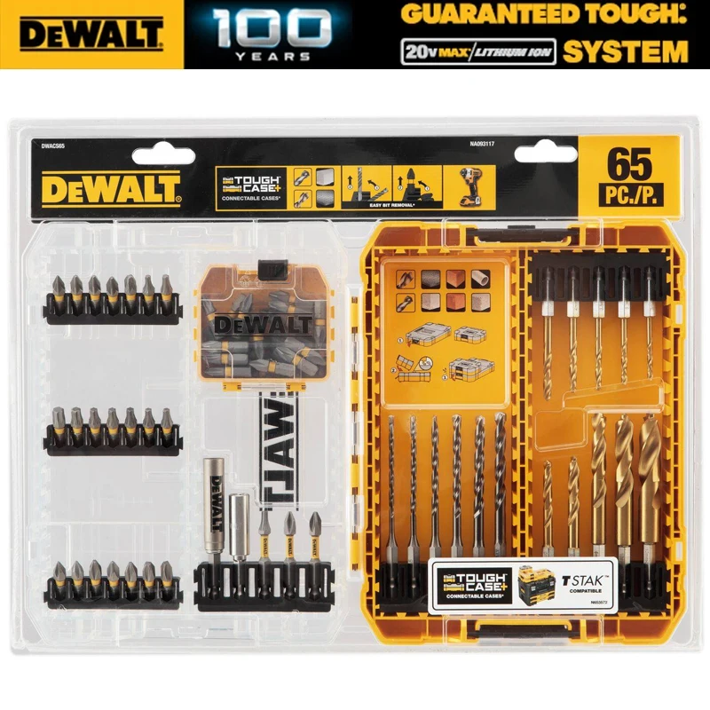 

Dewalt DWACS65 65pcs Drill Driver Bit Accessories Set With Tough Medium Case DEWALT Power Tool Accessories Set