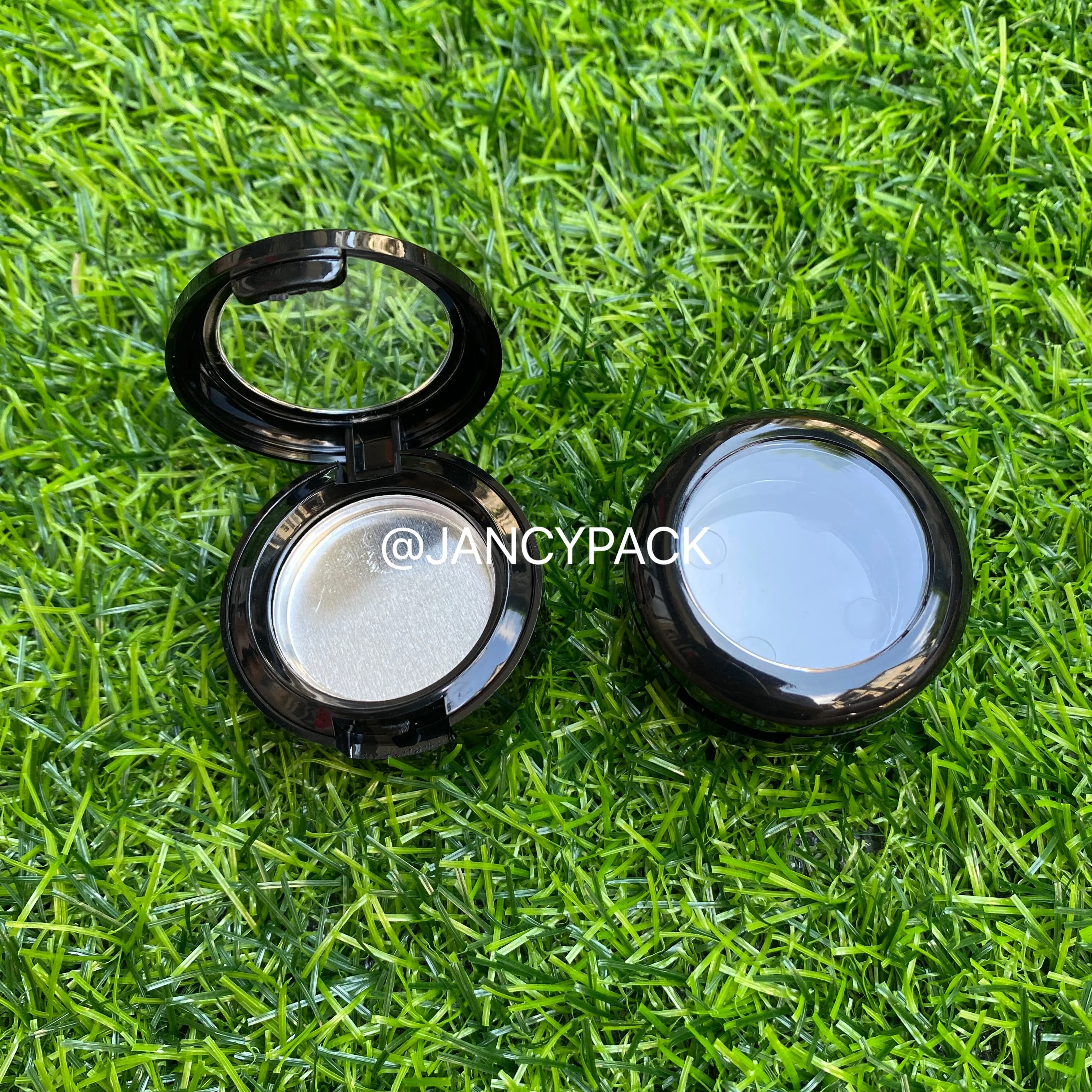 Round Shape Empty Eyeshadow Flip Case Pressed Powder Pigment Clear Lid Cosmetic Powder Blusher Compact Packaging Container