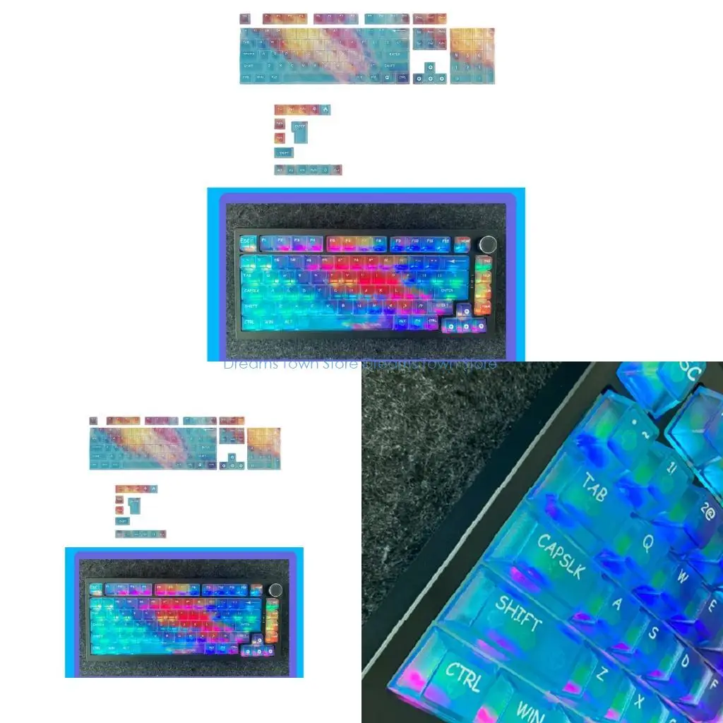 

HX6A Anti Oil Resistant 119 Mechanical Keyboards Keycaps Universal Fit OEM Height Design Smooth Typing Feel