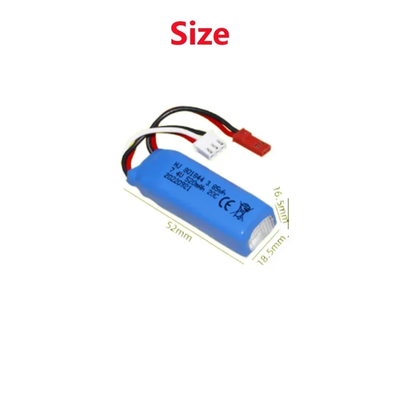 HG4-58 RC Truck Car Spare Parts  Battery HG4-58 Car Battery 7.4V 520Mah USB 3 To 1 Line HG4-58 Truck Accessories