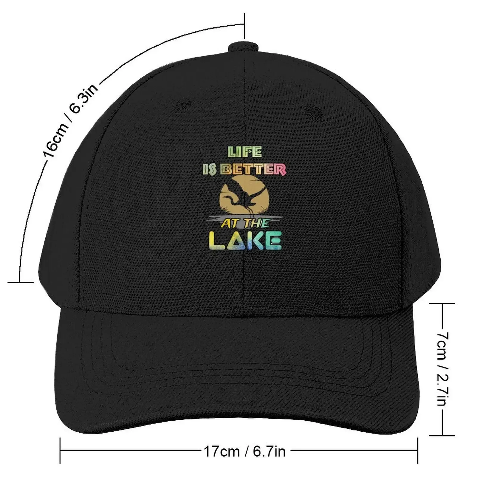 Life is Better at the Lake - Tie Dye Graphic, Embrace Lakeside Bliss with Vibrant Designs Baseball Cap Hat Beach Female Men's