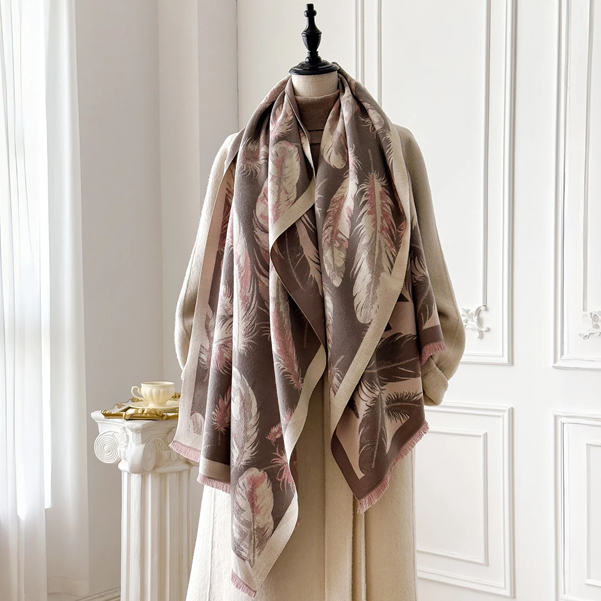 شال شتوي كشمير ماركة فاخرة للس - مراجعة Cashmere Scarf Wrap وسعره